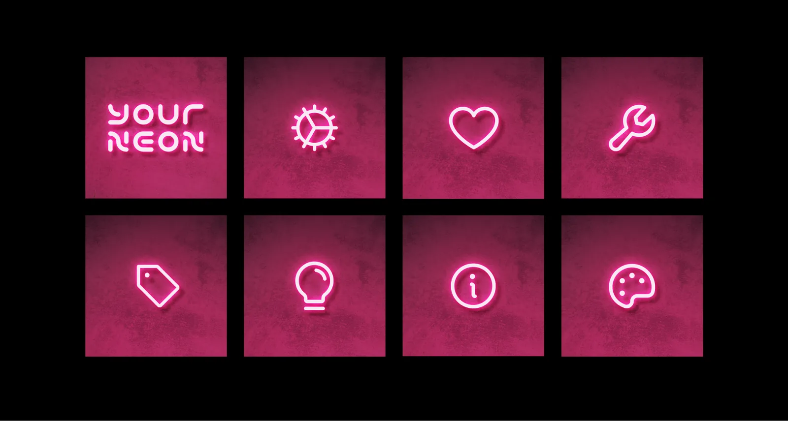 Фирменные неоновые иконки YOUR NEON